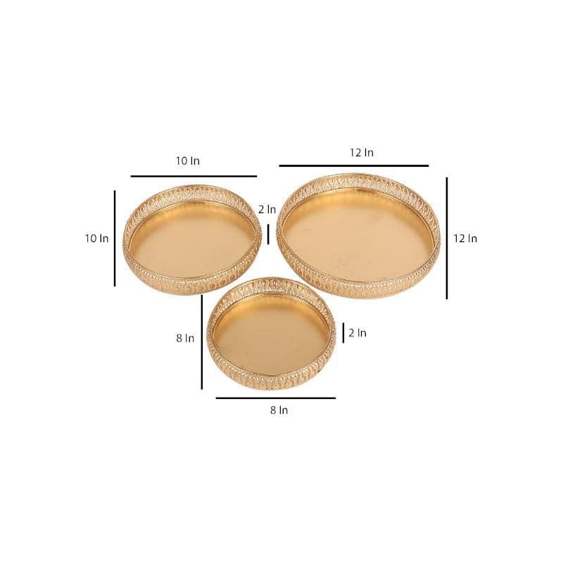 Buy Jainam Round Organizer - Set Of Three Accent Bowls & Trays from Vaaree