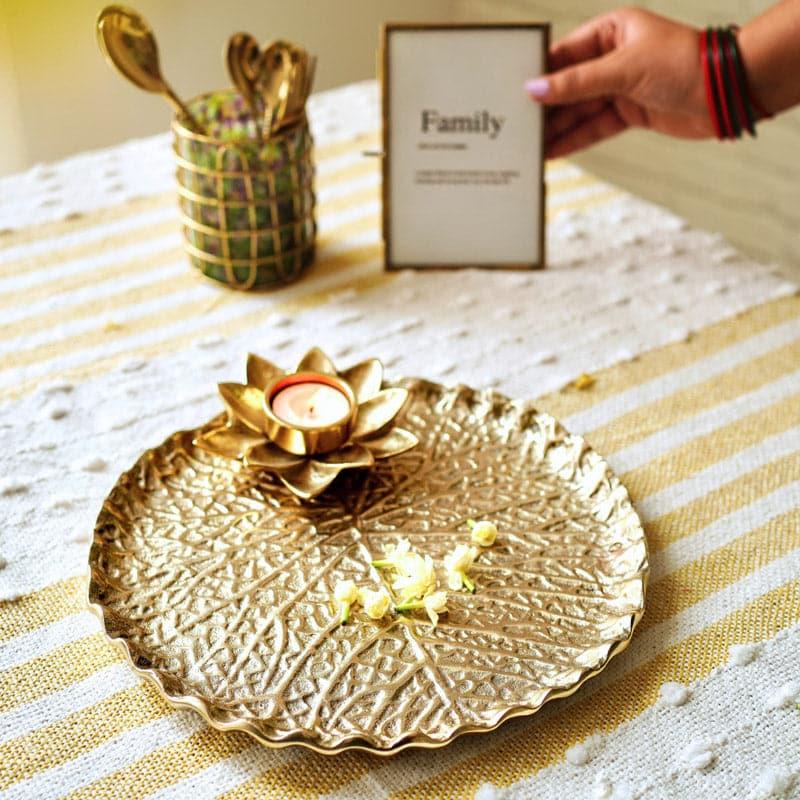 Buy Leafery Metal Accent Tray Accent Bowls & Trays from Vaaree