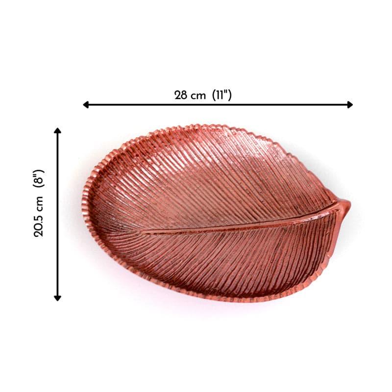 Accent Bowls & Trays - Lushy Leaf Accent Tray - Dark Copper