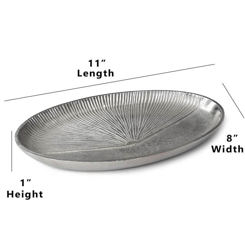 Buy Regal Rays Silver Decorative Tray Accent Bowls & Trays from Vaaree