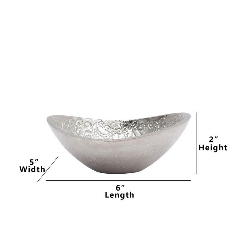 Buy Regal Silver Decorative Bowl Accent Bowls & Trays from Vaaree