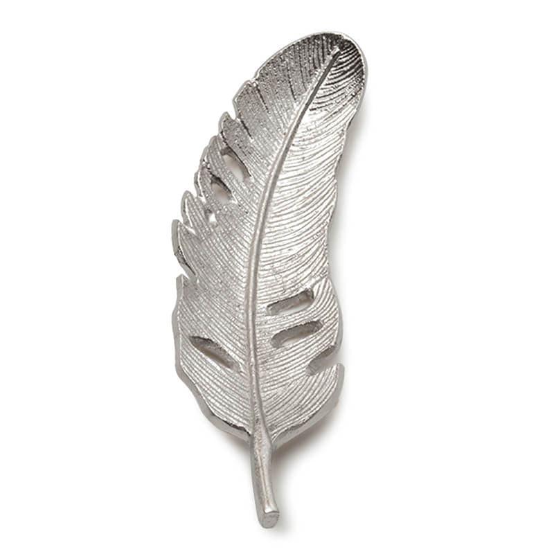 Buy Accent Bowls & Trays - Silver Feather Decorative Tray at Vaaree online