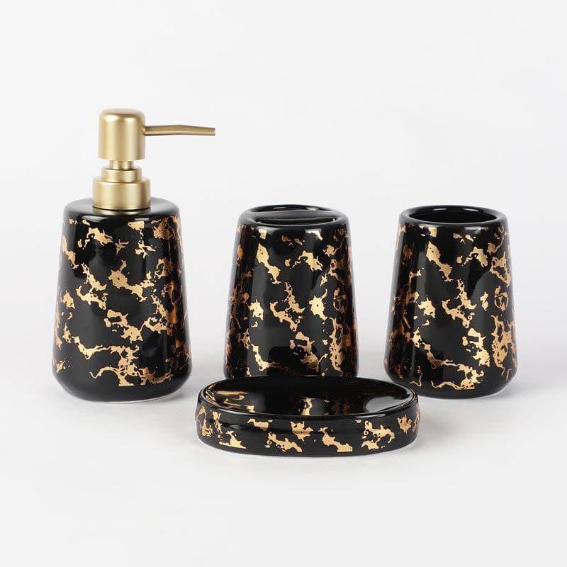 Buy Marble Scatter Bathroom Set - Black Accessories & Sets from Vaaree