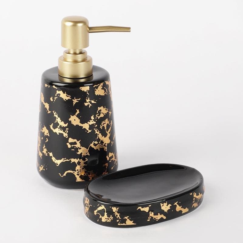 Buy Marble Scatter Bathroom Set - Black Accessories & Sets from Vaaree