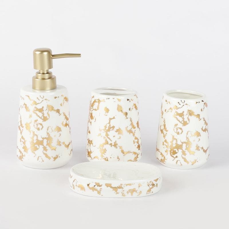 Buy Marble Scatter Bathroom Set - White Accessories & Sets from Vaaree