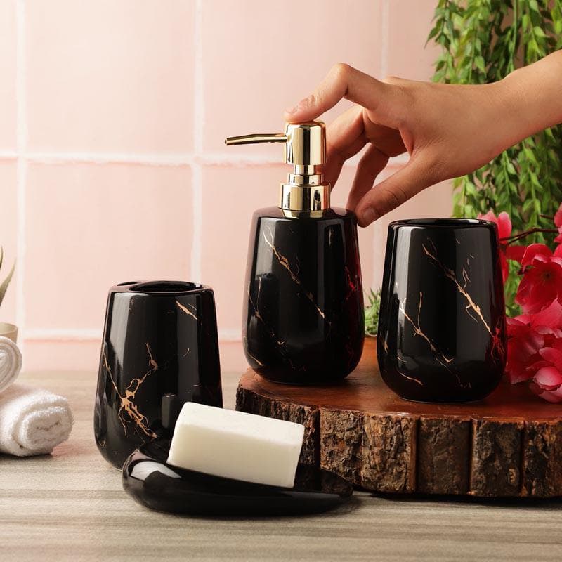 Buy Siroqa Bathroom Set - Black Accessories & Sets from Vaaree