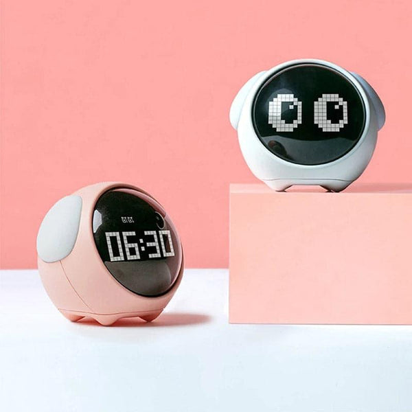 Alarm Clock - Robo Emoji Digital Clock - Pink