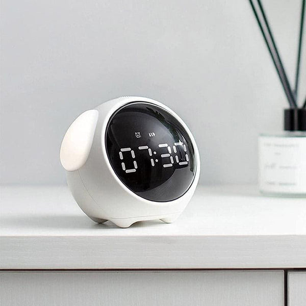 Alarm Clock - Robo Emoji Digital Clock - White