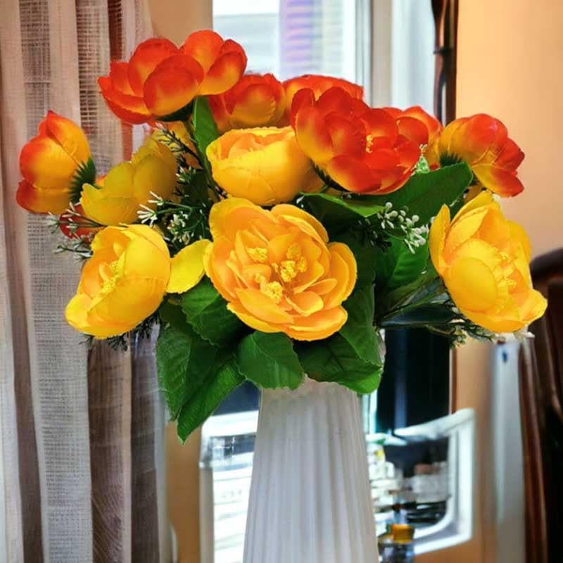 Buy Anemone Peony Floral Stick - Yellow Artificial Flowers from Vaaree