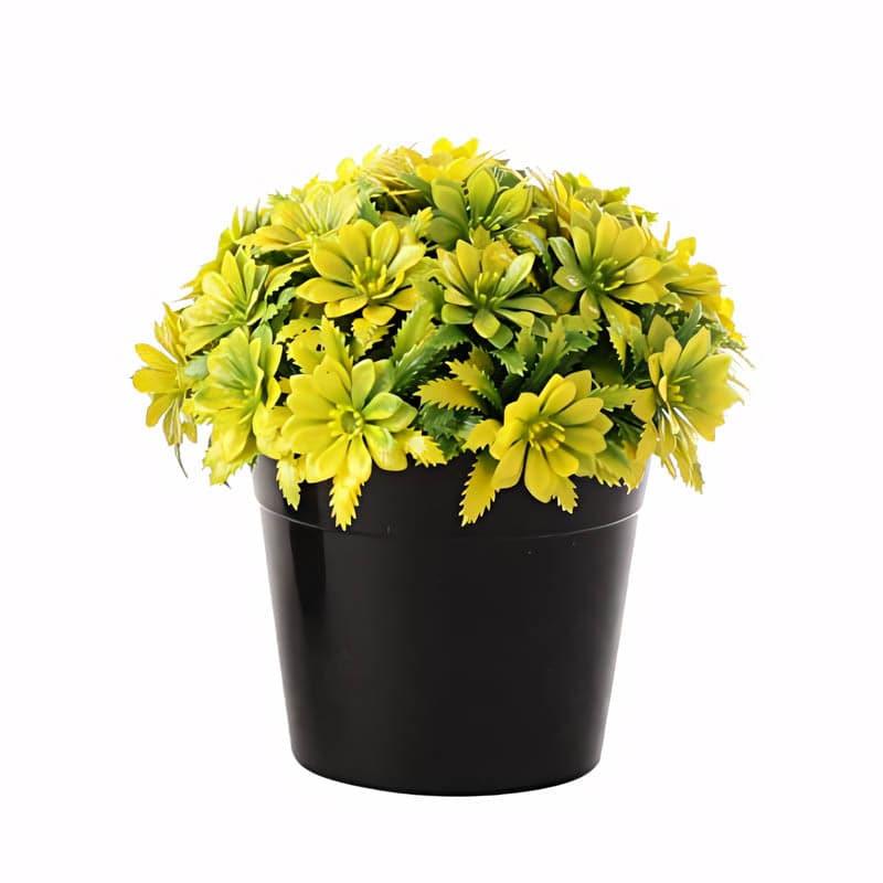 Artificial Flowers - Aster Faux Plant In Sadro Pot - Set Of Two