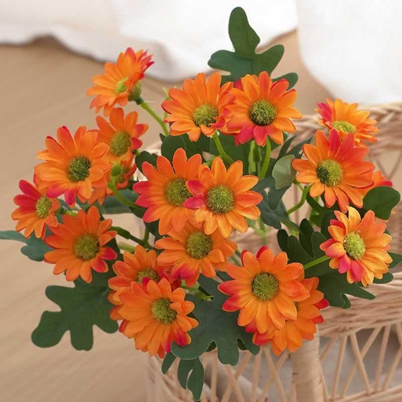 Artificial Flowers - Bit-Daisy Floral Stick - Orange