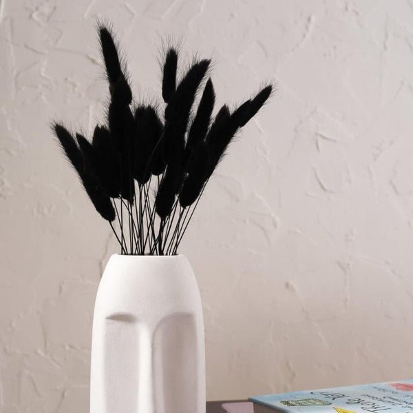 Artificial Flowers - Bucky Dried Bunny Tail Stick (Black) - Set Of Fifteen