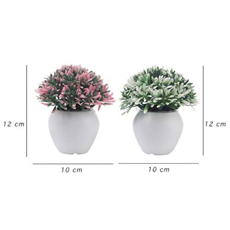 Buy Chlora Faux Plant In Apple Pot - Set Of Three Artificial Flowers from Vaaree