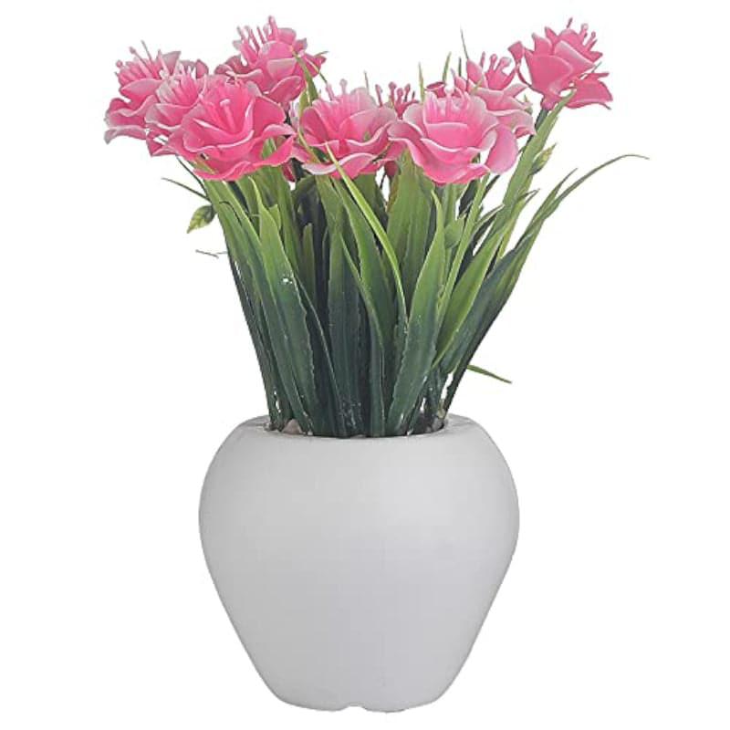 Buy Delpha Faux Plant In Apple Pot (Purple & Pink) - Set Of Two Artificial Flowers from Vaaree