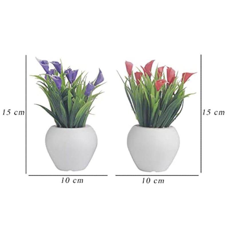 Buy Ember Faux Plant Apple Pot (Purple & Pink) - Set Of Two Artificial Flowers from Vaaree