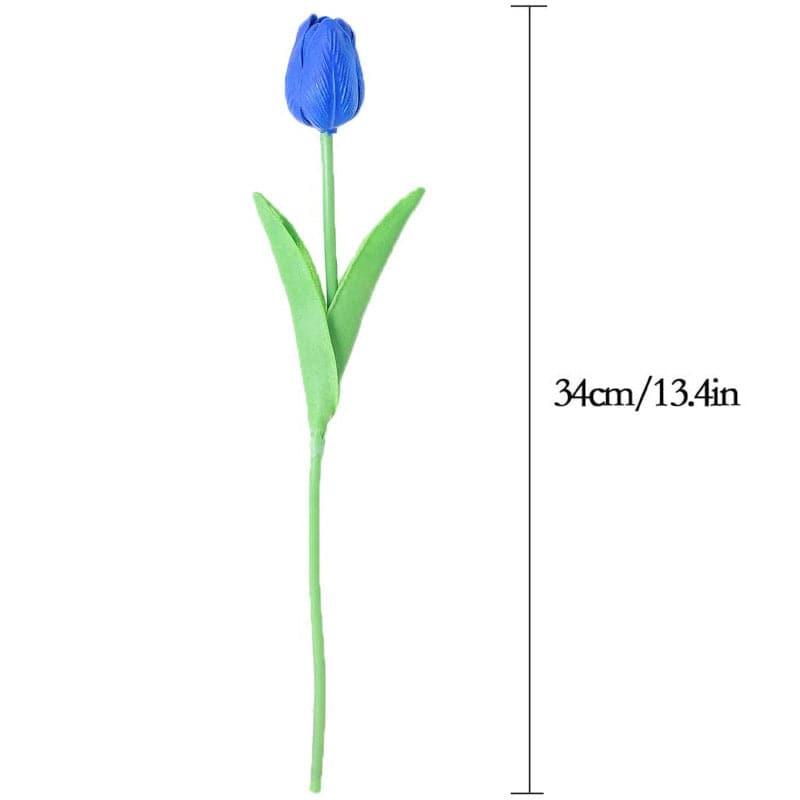 Artificial Flowers - Faux Acropolis Tulip Bunch (Blue) - Set Of Five