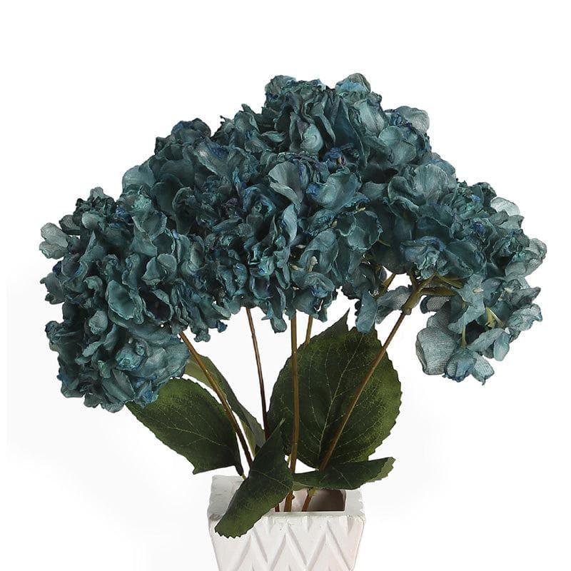 Buy Faux Albidus Hydrangea Floral Bunch - Blue Artificial Flowers from Vaaree