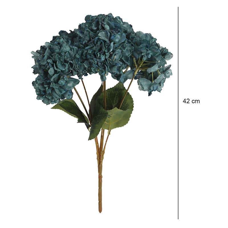 Buy Faux Albidus Hydrangea Floral Bunch - Blue Artificial Flowers from Vaaree