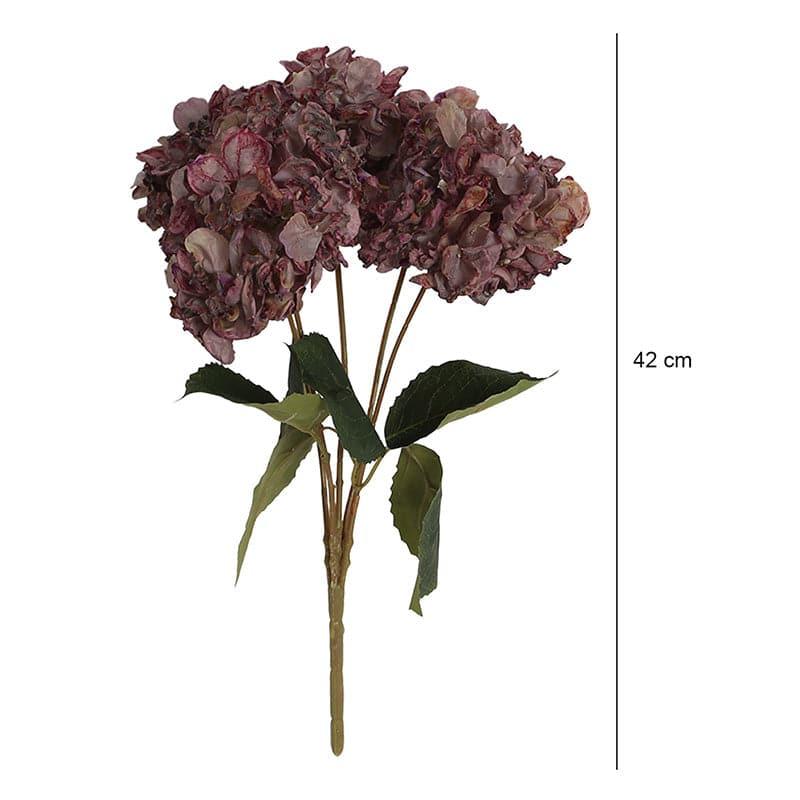 Buy Faux Albidus Hydrangea Floral Bunch - Brown Artificial Flowers from Vaaree