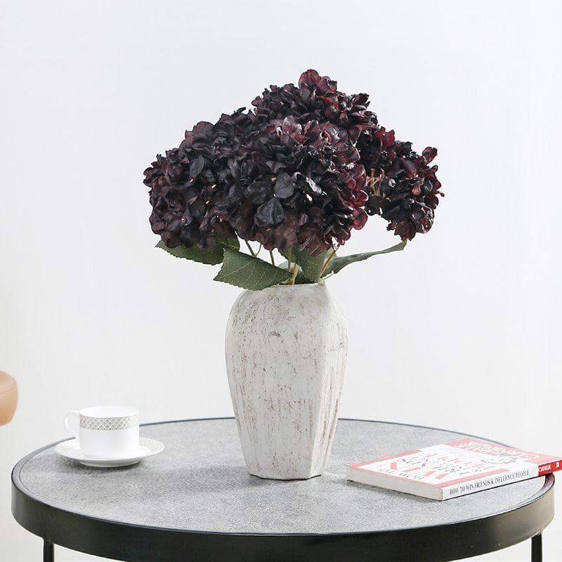 Buy Faux Albidus Hydrangea Floral Bunch - Dark Plum Artificial Flowers from Vaaree