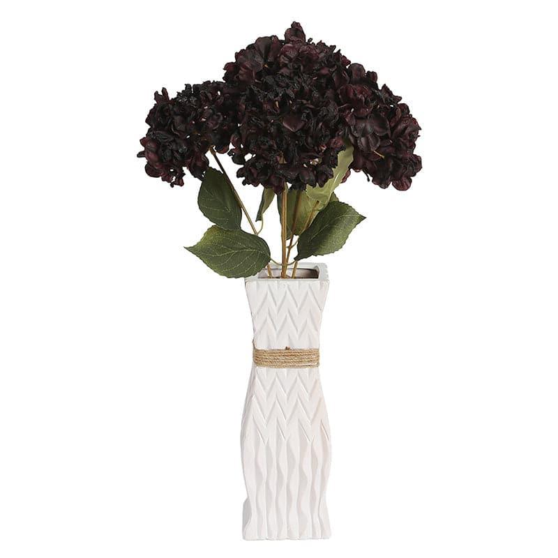 Buy Faux Albidus Hydrangea Floral Bunch - Dark Plum Artificial Flowers from Vaaree