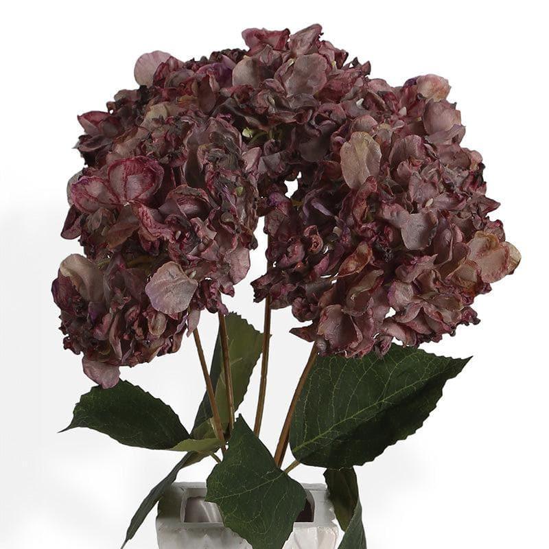 Buy Faux Albidus Hydrangea Floral Bunch - Dark Purple Artificial Flowers from Vaaree