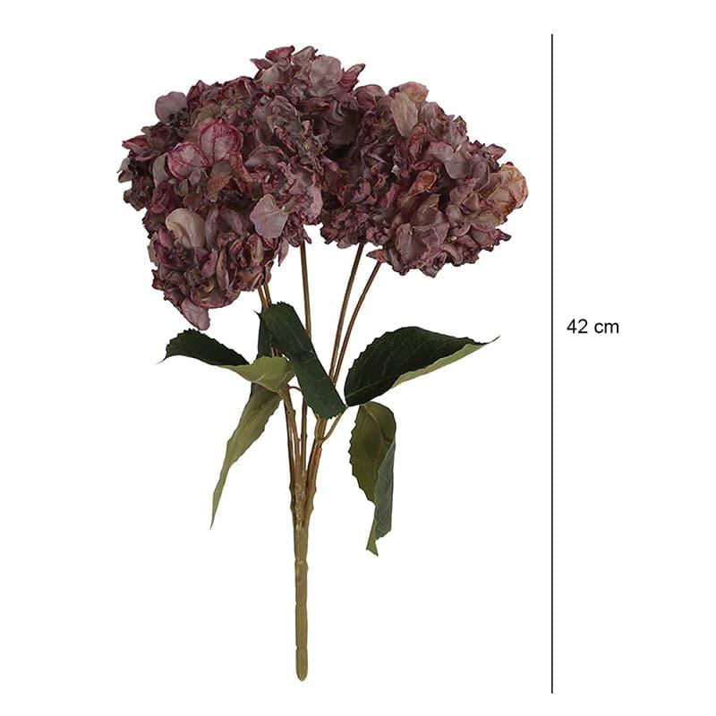 Buy Faux Albidus Hydrangea Floral Bunch - Dark Purple Artificial Flowers from Vaaree