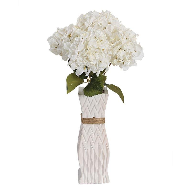 Buy Faux Albidus Hydrangea Floral Bunch - White Artificial Flowers from Vaaree