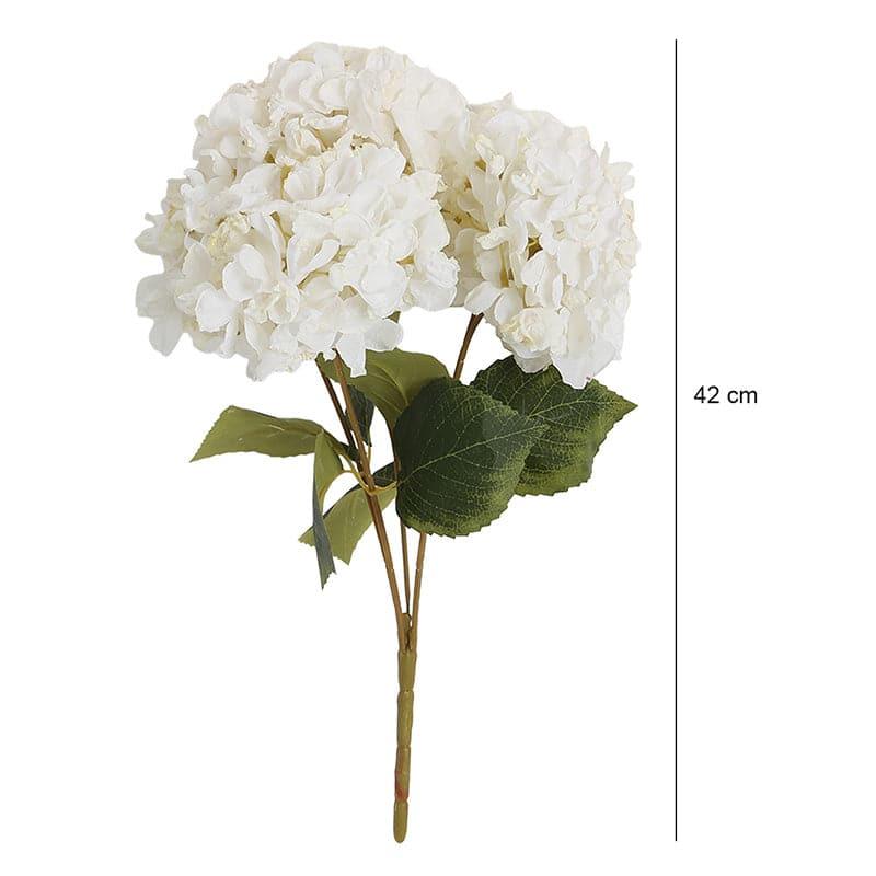 Buy Faux Albidus Hydrangea Floral Bunch - White Artificial Flowers from Vaaree