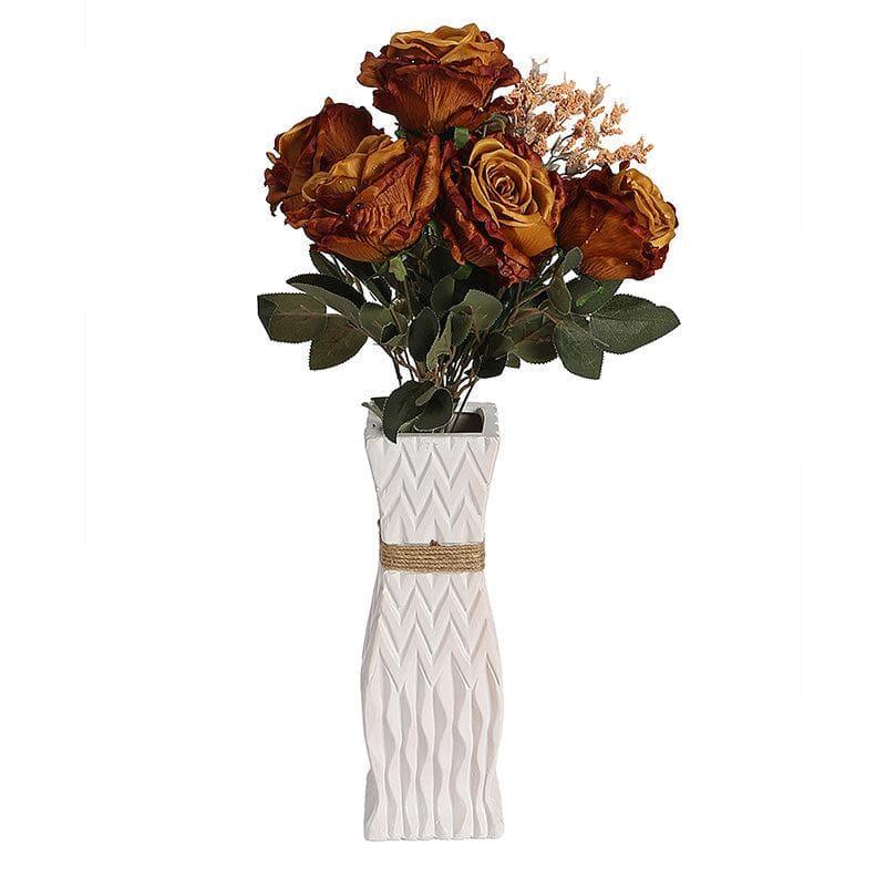 Buy Faux Autumn Rose Bunch - Brown Artificial Flowers from Vaaree