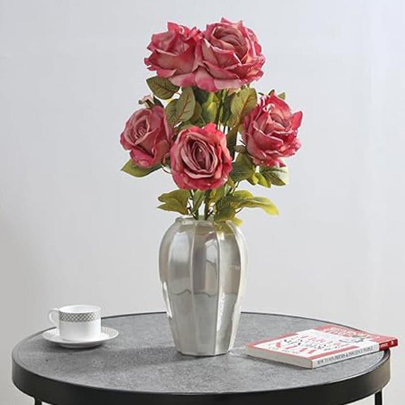 Buy Faux Autumn Rose Bunch - Red Artificial Flowers from Vaaree