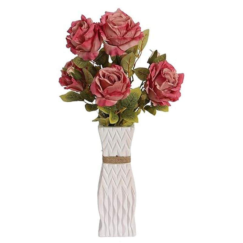 Buy Faux Autumn Rose Bunch - Red Artificial Flowers from Vaaree