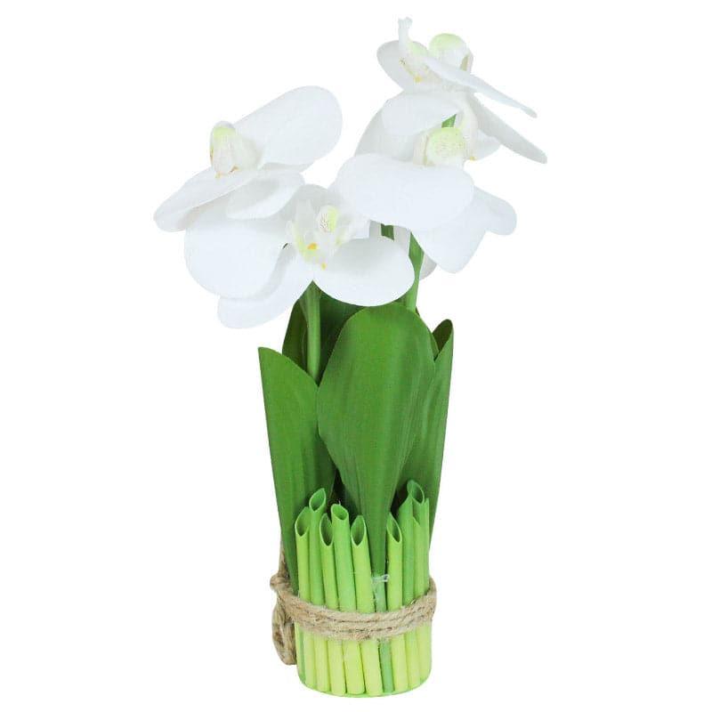 Artificial Flowers - Faux Boat Orchid Plant - White