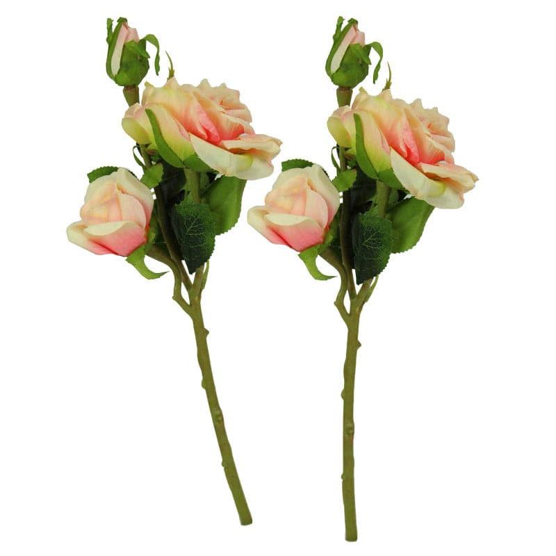 Buy Faux Bonica Rose (Pink) - Set Of Two Artificial Flowers from Vaaree