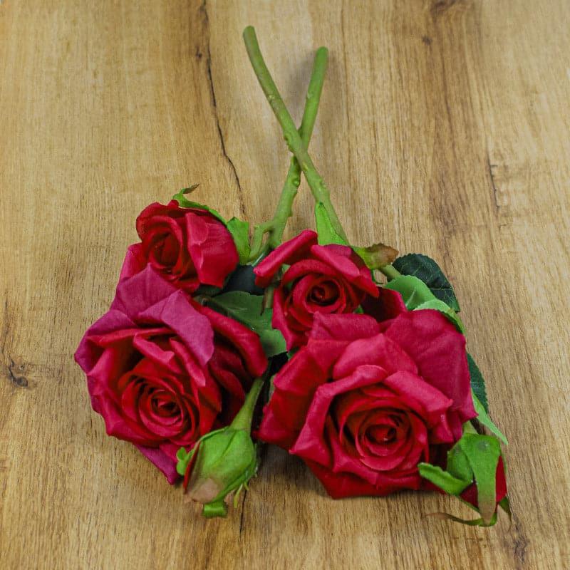 Buy Faux Bonica Rose (Red) - Set Of Two Artificial Flowers from Vaaree