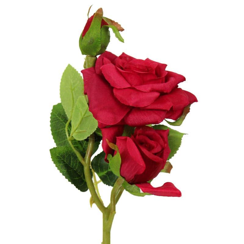 Artificial Flowers - Faux Bonica Rose (Red) - Set Of Two