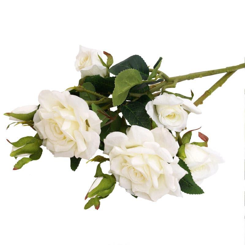 Buy Faux Bonica Rose (White) - Set Of Two Artificial Flowers from Vaaree