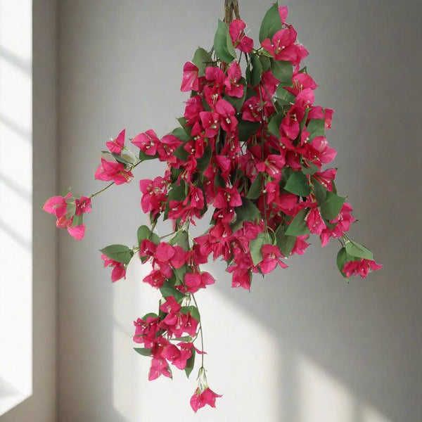 Artificial Flowers - Faux Bougainville Vine Bunch - Pink