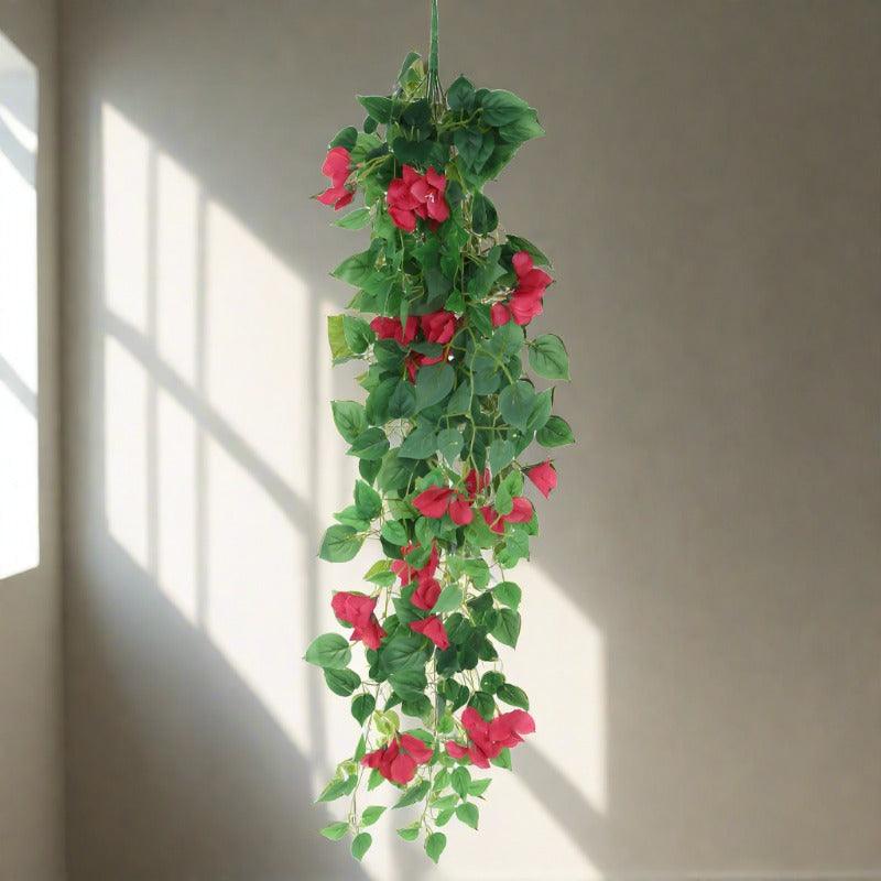 Buy Faux Bougainville Vine Hanging Plant - Red Artificial Flowers from Vaaree