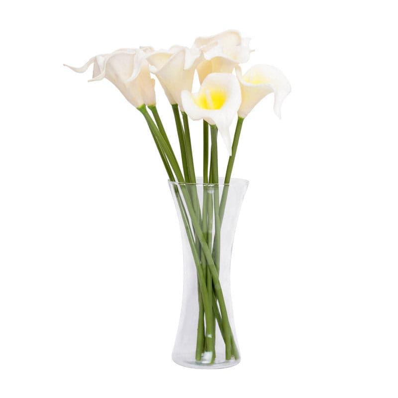 Buy Faux Calla Lily Bunch With Vase (White) - Set Of Ten Artificial Flowers from Vaaree