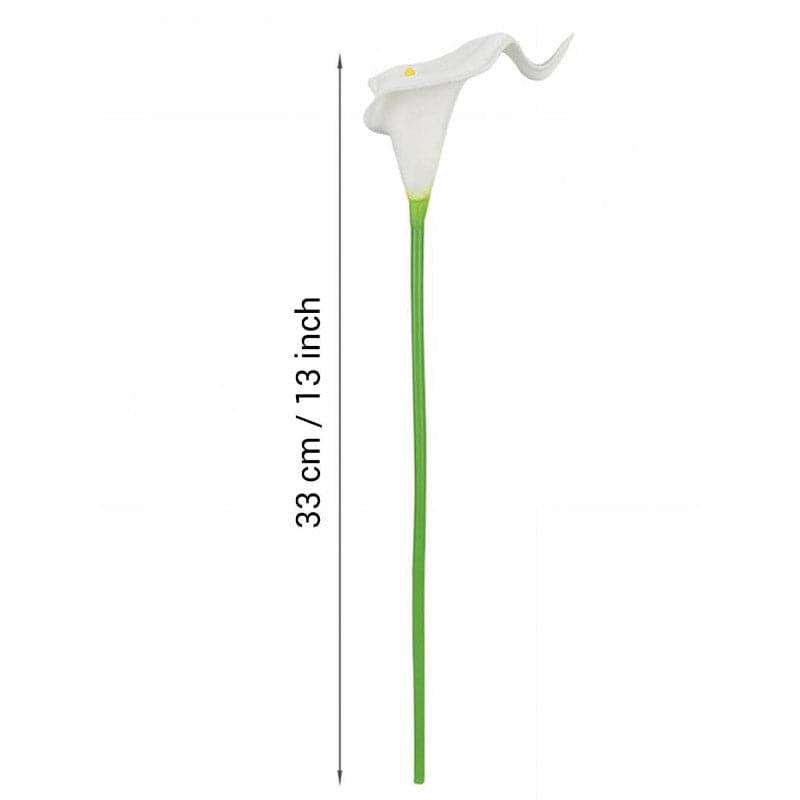 Buy Faux Calla Lily Bunch With Vase (White) - Set Of Ten Artificial Flowers from Vaaree