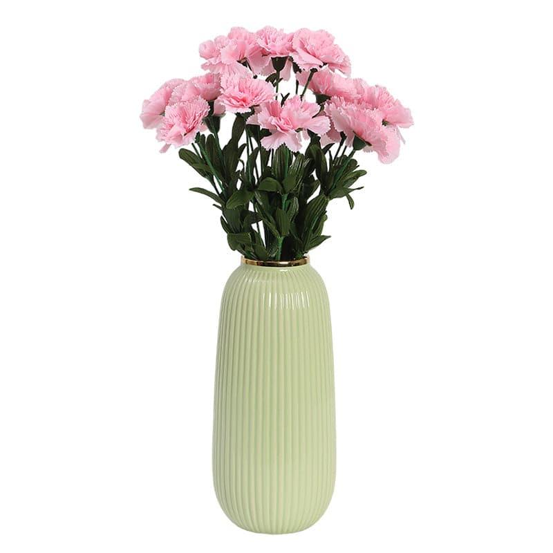 Artificial Flowers - Faux Carnation Bunch (Light Pink) - Set Of Two
