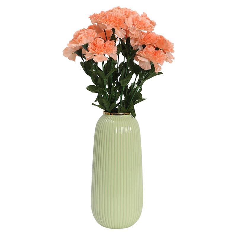 Artificial Flowers - Faux Carnation Bunch (Peach) - Set Of Two