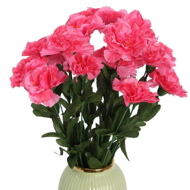 Artificial Flowers - Faux Carnation Bunch (Pink) - Set Of Two