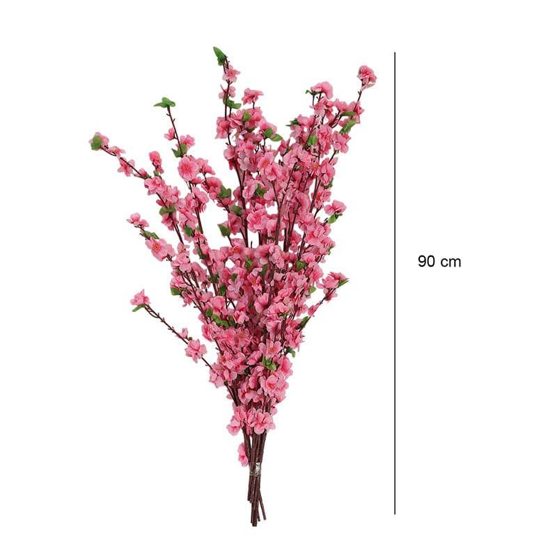 Buy Faux Cherry Blossom Floral Bunch (Pink) - Set oF Six Artificial Flowers from Vaaree