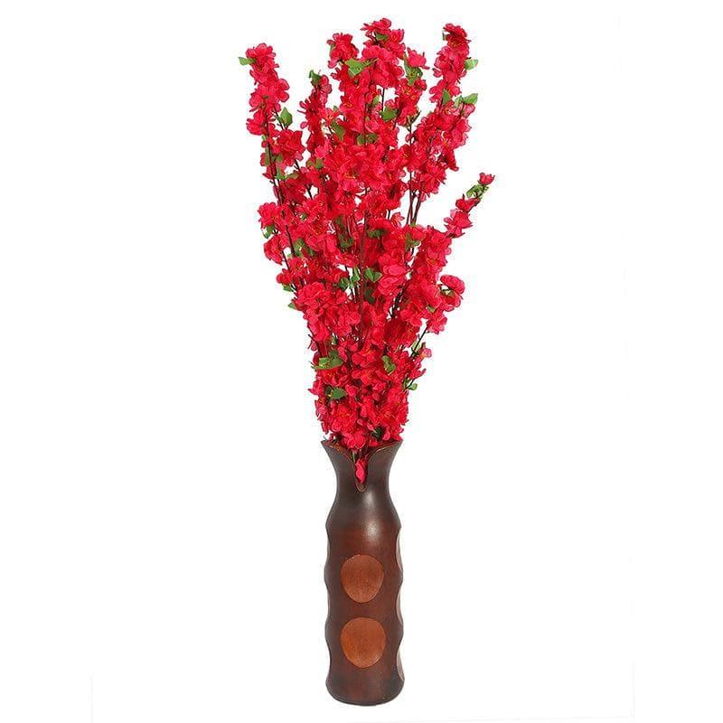 Buy Faux Cherry Blossom Floral Bunch (Red) - Set oF Six Artificial Flowers from Vaaree