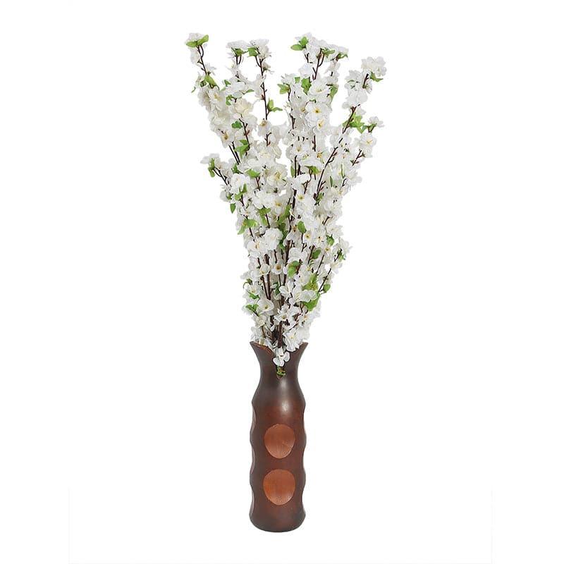 Buy Faux Cherry Blossom Floral Bunch (White) - Set oF Six Artificial Flowers from Vaaree