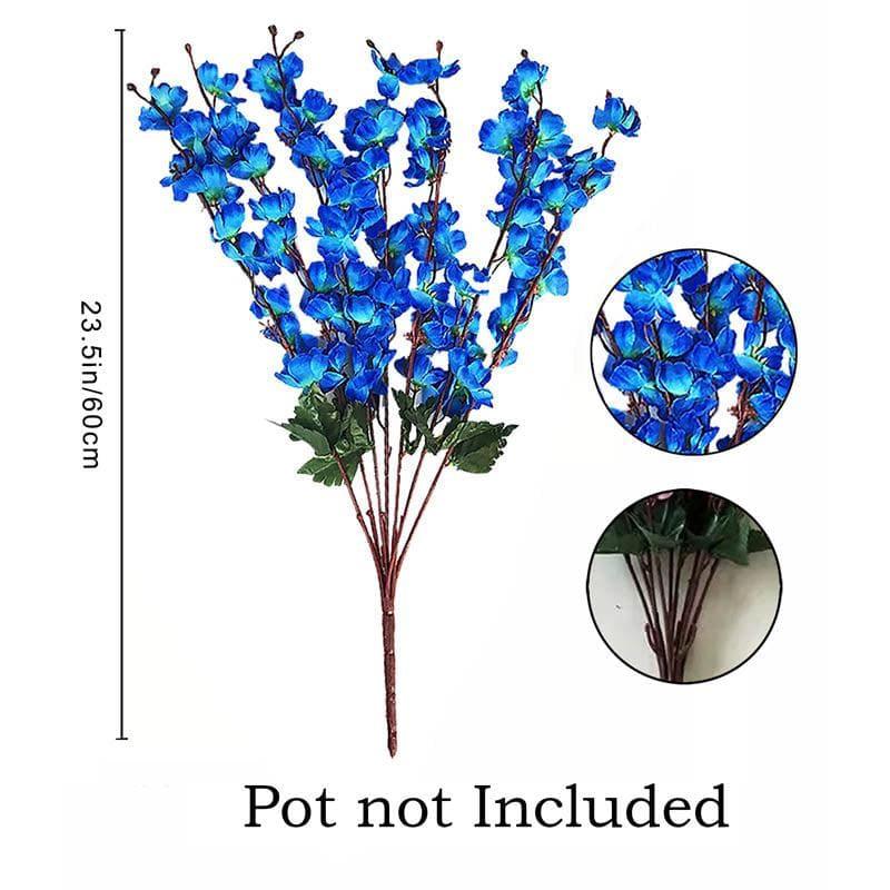 Buy Faux Cherry Blossom Floral Stick (Blue) - Set Of Two Artificial Flowers from Vaaree