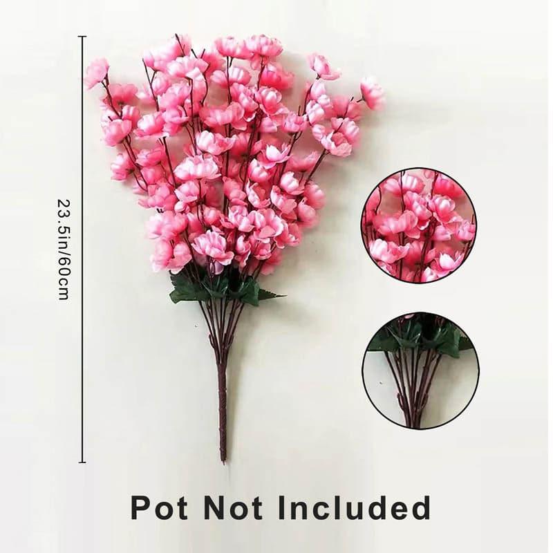 Artificial Flowers - Faux Cherry Blossom Floral Stick - Pink