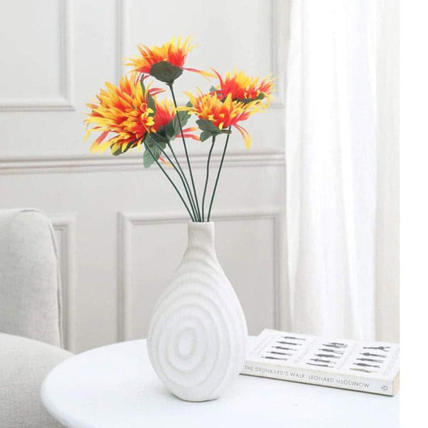 Artificial Flowers - Faux Chrysanthemum Bunch - Orange
